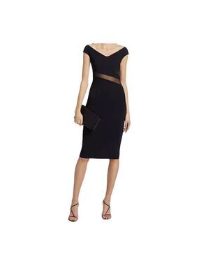 CHIARA Boni La Petite Robe Black Lisanna Illusion Cocktail Dress Size 16